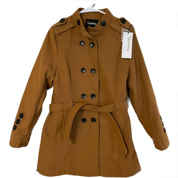 NWT Tanming womens sz large Double breasted Belted - Picture 1 of 10